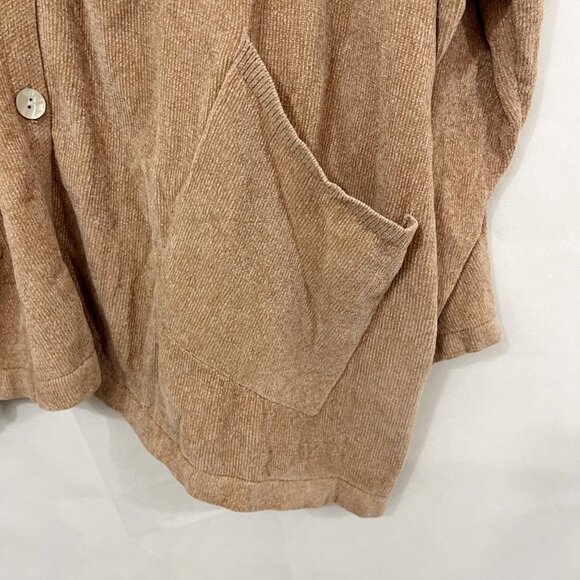 Barefoot Dreams Cozychic Lite Button Up Oversized Cardigan Sweater Brown Size 1X - Picture 4 of 9